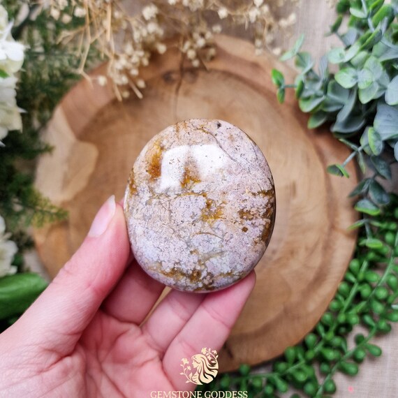 Morondavite Jasper Palm Stone | Hand Stone Big Large Tumbled