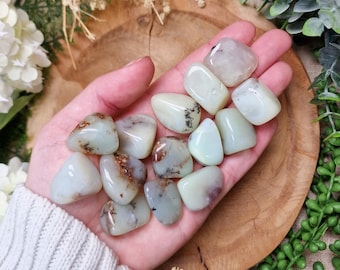 Light Green Chalcedony Tumbled Stone, Crystal Gemstone Polished Natural High Quality Grade Mineral Rock Citrus Lime Chalcedony Turkey Hope