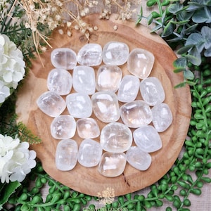 Optical Calcite Tumbled Stone, Crystal Gemstone Polished Natural High Quality Grade Mineral Rock White Iceland Spar Mexico Aura Cleansing