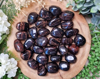 Red Velvet Obsidian Tumbled Stone, Crystal Gemstone Polished Natural High Quality Grade Mineral Rock Grounding Strength Healing Courage