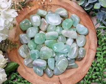 Green Calcite Tumbled Stone, Crystal Gemstone Polished Natural High Quality Mineral Rock Heart Opening Inner Peace Growth Wealth Abundance