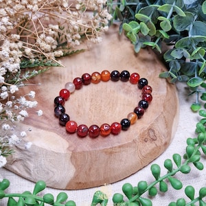Sardonyx Bracelet 8mm | Strength Confidence Protection Willpower Solar Plexus Chakra High Quality Genuine Gemstone Crystal Jewelry Men Women