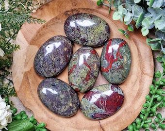 Dragon Blood Jasper Palm Stone | Hand Stone Big Large Tumbled Gemstone Crystal Rock Gift Her Him Strength Protection Grounding Manifestation