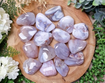 Lavender Chalcedony Tumbled Stone, Crystal Gemstone Polished Natural High Quality Grade Mineral Rock Purple Lilac Pink Cloudy Turkey Soothe