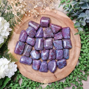 Ruby in Kyanite Tumbled Stone, Crystal Gemstone Polished Natural High Quality Mineral Rock Balance Courage Intuition Strength Spiritual