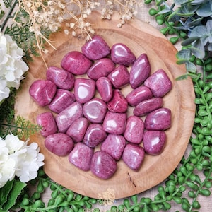 Thulite Tumbled Stone Crystal Gemstone Polished Natural High Quality Grade Mineral Rock Norway Love Expression Confidence Creativity Healing