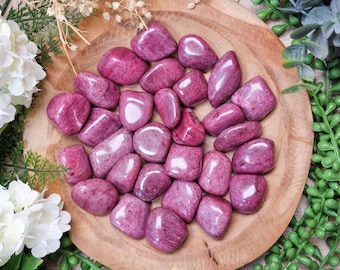 Thulite Tumbled Stone Crystal Gemstone Polished Natural High Quality Grade Mineral Rock Norway Love Expression Confidence Creativity Healing