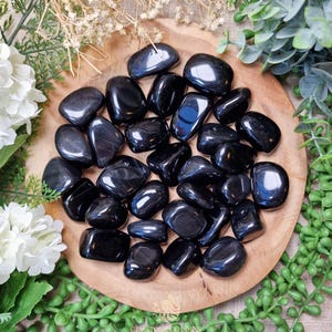 Black Obsidian Tumbled Stone Crystal Gemstone Polished Natural High Quality Grade Mineral Rock Grounding Psychic Protection Clarity Strength