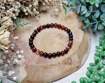 Sardonyx Bracelet 6mm | Strength Confidence Protection Willpower Solar Plexus Chakra High Quality Genuine Gemstone Crystal Jewelry Men Women