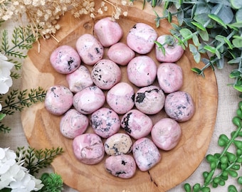 Rhodonite Tumbled Stone, Crystal Gemstone Polished Natural High Quality Mineral Rock Compassion Emotional Balance Forgiveness Love Healing