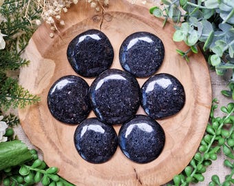 Star Galaxy Granite Pocket Stone | Palm Stone Hand Gemstone Crystal Rock Polished Smooth Stone Flat Disk Worry Stone Pocket Spiritual Tumble
