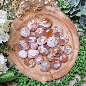 Flower Agate Tumbled Stone, Crystal Gemstone Polished Natural High Quality Grade Mineral Rock Madagascar Africa Heart Solar plexus Chakra