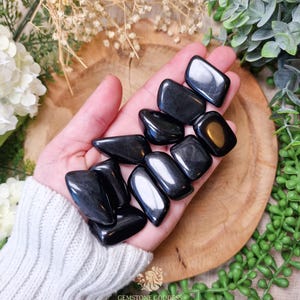 Black Jade Tumbled Stone, Crystal Gemstone Polished Natural High Quality Mineral Rock Jadeite Energetic Armor Shield Protection Strength