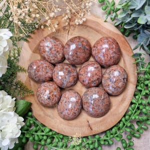 Imperial Red Granite XL Tumbled Stone | Palm Hand Big Large Tumbled Gemstone Crystal Rock Her Him | Grounding Protection Confidence Strength