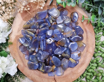 Blue Chalcedony Tumbled Stone, Crystal Gemstone Polished Natural High Quality Mineral Rock Gemmy Jelly Malawi Africa Cancer Gemini Pisces