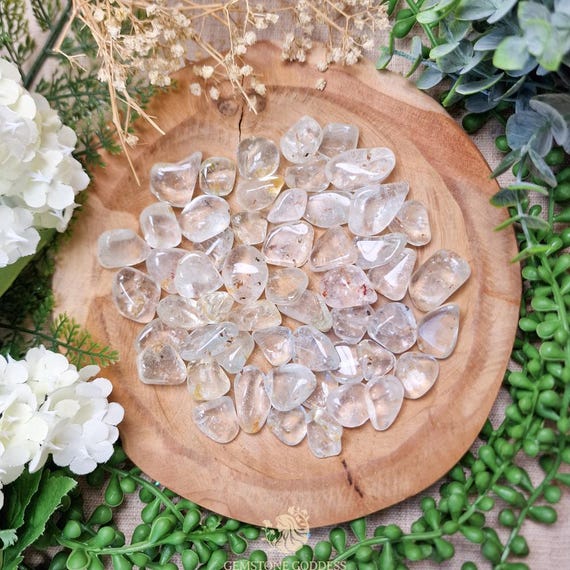 White Topaz Tumbled Stone, Crystal Gemstone Polished Natural High