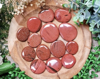 Goldstone Pocket Stone | Palm Stone Hand Gemstone Crystal Rock Gift Her Him Polished Smooth Stone Flat Disk Worry Stone Pocket Hug Spiritual