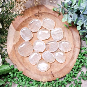 Champagne Calcite Pocket Stone | Palm Hand Gemstone Crystal Rock Gift Polished Smooth Flat Disk Worry Stone Pocket Hug Spiritual Golden