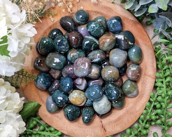 Green Chalcedony Tumbled Stone, Crystal Gemstone Polished Natural High Quality Grade Mineral Rock India Heart Throat Solar Plexus Chakra