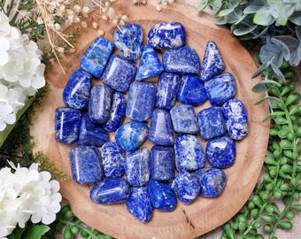Lapis Lazuli Tumbled Stone, Crystal Gemstone Polished Natural High Quality Grade Mineral Rock Blue Lazurite Ultramarine Afghanistan Ancient