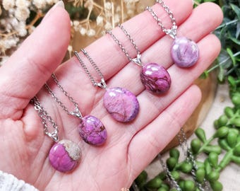 Cobalto Calcite Silver Pendant Sterling Silver 925 Necklace Chain Stone Crystal Jewelry Natural Gemstone Her Him Women Men Gift Box