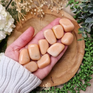 Pink Aventurine Tumbled Stone, Crystal Gemstone Polished Natural High Quality Grade Mineral Rock Salmon India Optimism Compassion Flow