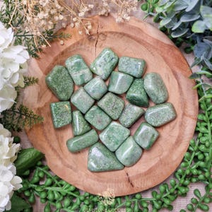 Hydrogrossular Tumbled Stone, Crystal Gemstone Polished Natural High Quality Grade Mineral Rock Green Garnet Hydro Grossular Tanzania Africa