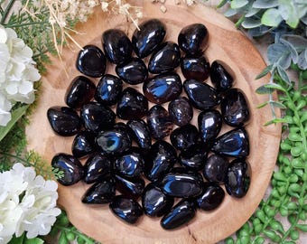 Black Andara Obsidian Tumbled Stone, Crystal Gemstone Polished Rock Sacred Light Encoded 5D Ascension Lemurian Andaras Vortex Mt Shasta