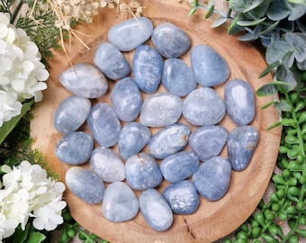 Blue Barite Tumbled Stone Crystal Gemstone Polished Natural High Quality Grade Mineral Rock Higher Communication Clarity Spiritual Alignment