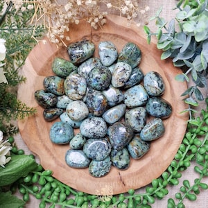 African Turquoise Tumbled Stone, Crystal Gemstone Polished Natural High Quality Grade Mineral Rock Jasper