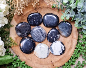 Picasso Jasper Pocket Stone | Palm Stone Hand Gemstone Crystal Rock Gift Polished Smooth Stone Flat Disk Worry Stone Pocket Hug Spiritual
