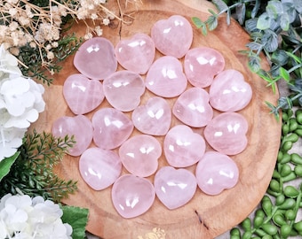 Rose Quartz Heart | Natural Crystal Heart, Pink Gemstone, Love & Self Love Stone, Spiritual Crystal Gift, Healing Puffy Heart Pocket Crystal