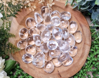 Clear Quartz Tumbled Stone, Crystal Gemstone Polished Natural High Quality Mineral Rock Healing Clarity Energy Amplification Focus Spiritual