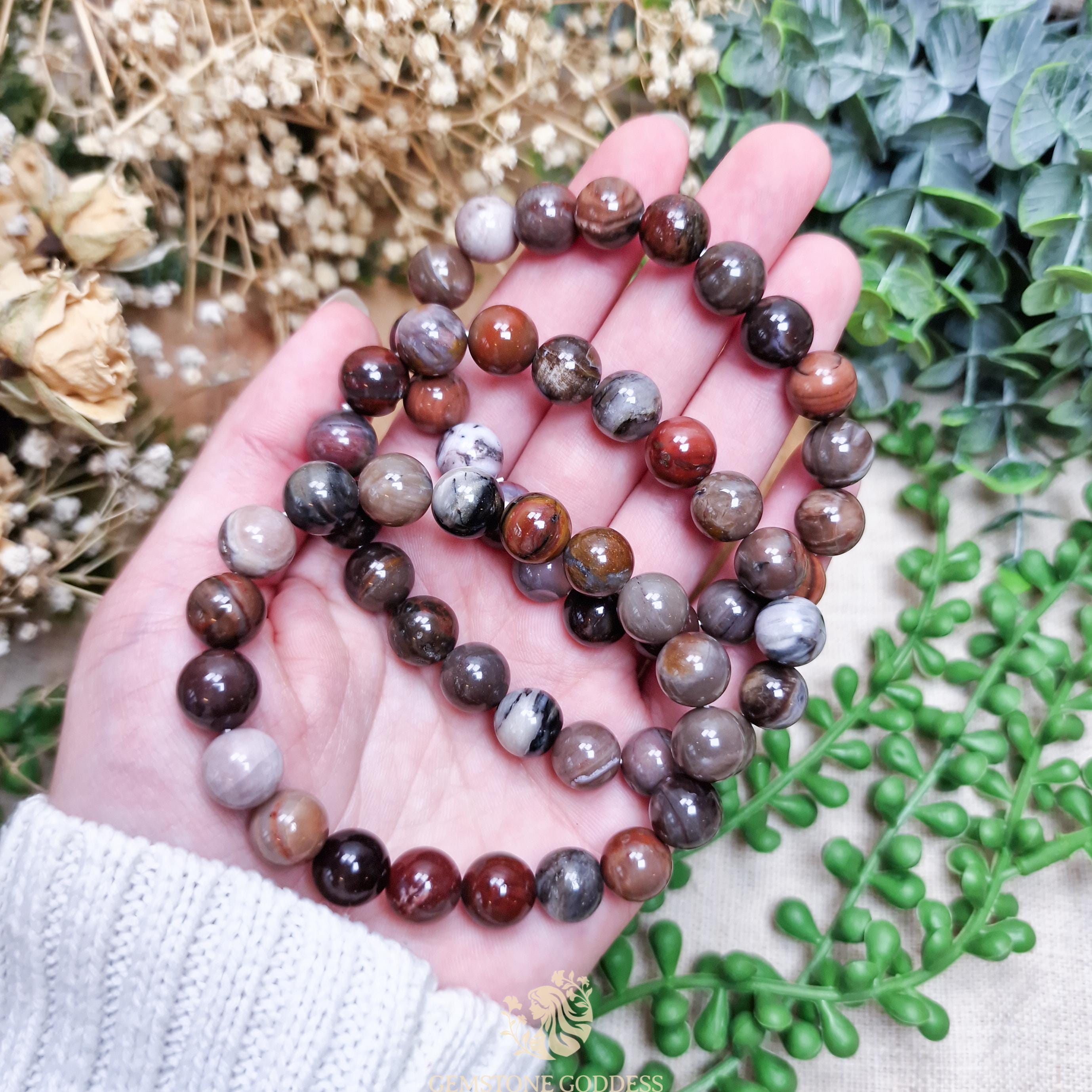 Petrified Wood Bracelet 10mm | Grounding Stability Ancient Wisdom