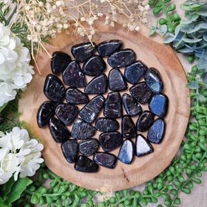 Nuummite Tumbled Stone, Crystal Gemstone Polished Natural High Quality Grade Mineral Rock Genuine Nuuk Greenland Master Ancestral Healing