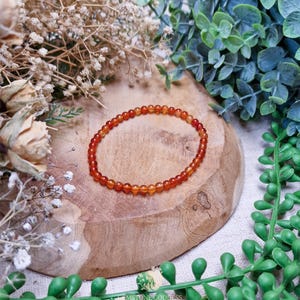Carnelian Bracelet 4mm Vitality Confidence Creativity Motivation Sacral Root Chakra High Quality Genuine Gemstone Crystal Jewelry Men Women