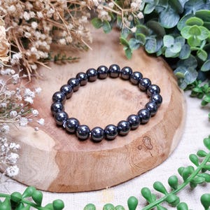 Hematite Bracelet 8mm | Grounding Protection Inner Strength Focus Confidence Root | High Quality Genuine Gemstone Crystal Jewelry Men Women