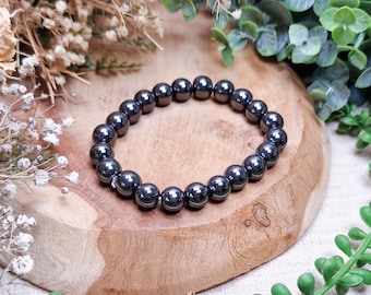 Hematite Bracelet 8mm | Grounding Protection Inner Strength Focus Confidence Root | High Quality Genuine Gemstone Crystal Jewelry Men Women