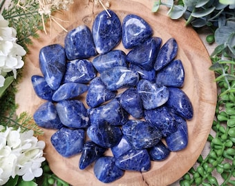 Sodalite Tumbled Stone, Crystal Gemstone Polished Natural High Quality Grade Mineral Rock Wisdom Communication Inner Peace Expression Logic