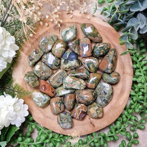 Rainforest Jasper Tumbled Stone, Crystal Gemstone Polished Natural High Quality Grade Mineral Rock Rhyolite Australia Vitality Earth Healing