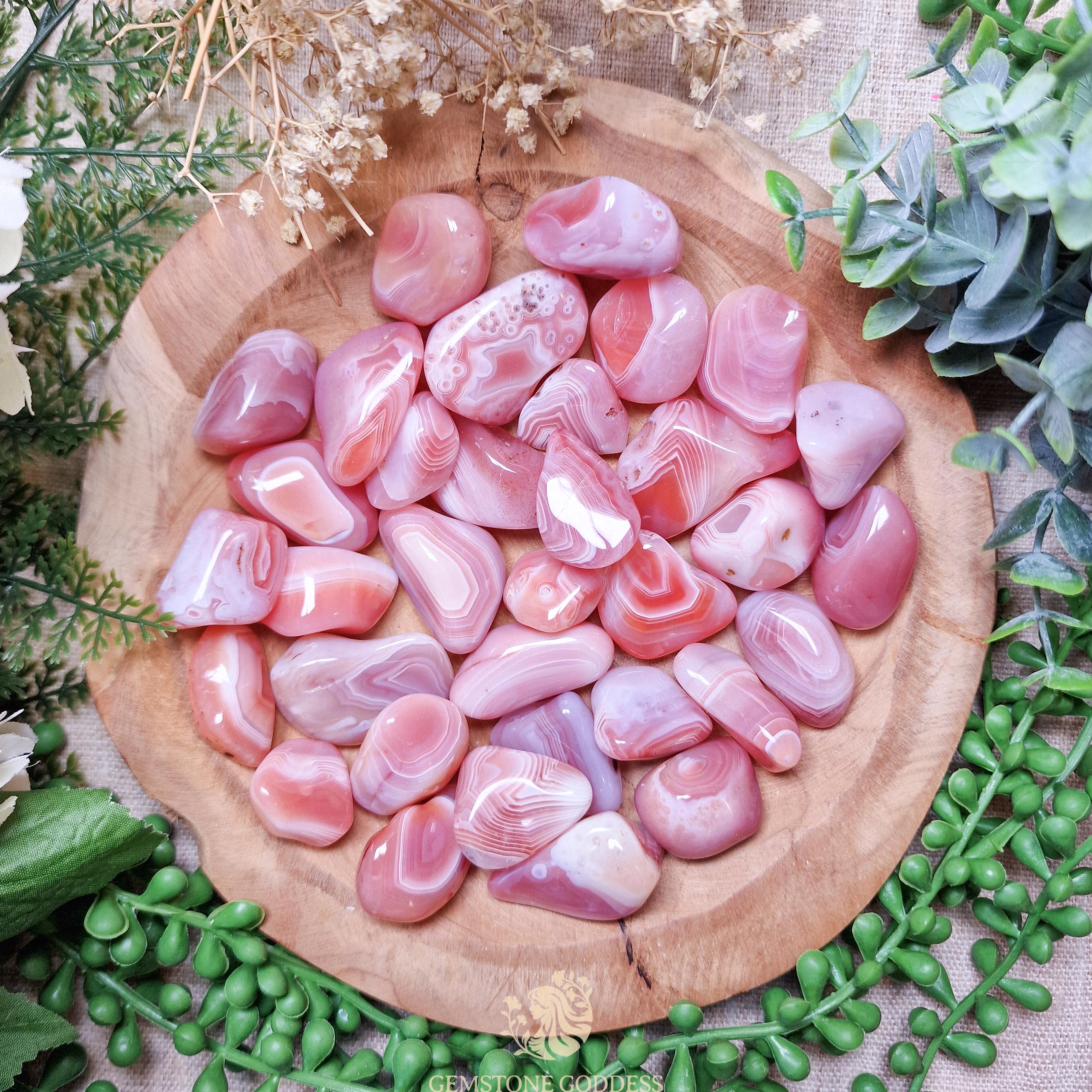 Apricot Agate Tumbled Stone, Crystal Gemstone Polished Natural High Quality Mineral Rock Pink Emotional Healing Confidence Gentle Energy