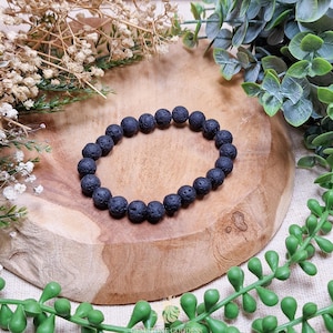 Lava Stone Bracelet 8mm Grounding Strength Emotional Stability Root Chakra Diffuser High Quality Genuine Gemstone Crystal Jewelry Men Women