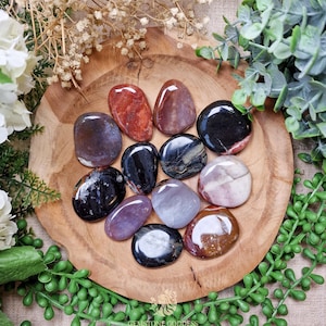 Sardonyx Pocket Stone | Palm Stone Hand Gemstone Crystal Rock Gift Her Him Polished Smooth Stone Flat Disk Worry Stone Pocket Hug Spiritual