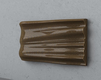 Parametric Wall Art CNC Files, 3D Wavy Slat Panel DXF for Laser Cut, Modern Office Decor Plan
