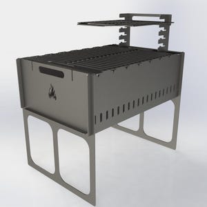 CNC-fertige DXF-Dateien: Zusammenklappbarer tragbarer Grill & Feuerstelle - Laser-, Laser-Plasma-, Wasserstrahlschneiden - DIY Grill-Pläne