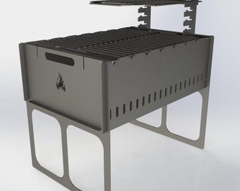 Collapsible Grill & Fire Pit DXF Plans: CNC Ready, Portable BBQ (Digital Download)