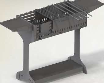 CNC Dxf Files, Plasma Dxf Files, Campfire Dxf Files, Plasma Cutting, Folding Grill, Folding Campfire, Camping, BBQ Dxf Files, Campfire