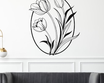 Tulip Bouquet Laser Cut Wall Art Design (Digital Download)