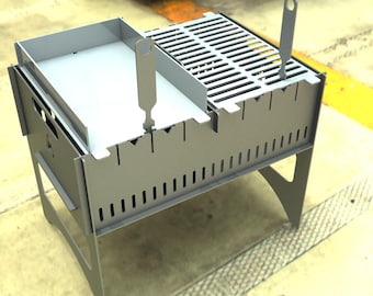 Collapsible BBQ Grill & Fire Pit DXF Files: CNC Ready (Digital Download)