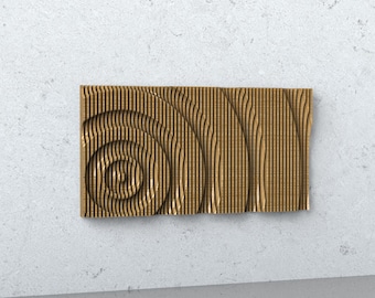 Parametrische Wand Kunst DXF CNC Dateien, große gewellte Lamellenwand Dekor, 3D Holzwellen Skulptur für Laserschnitt, CNC Fräser Plan
